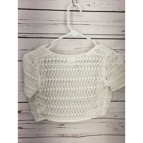 Pony Tails Cardigan Girls L 6x Stretch Open Dress Cover Up Modest‎ Crochet Knit - Picture 4 of 8